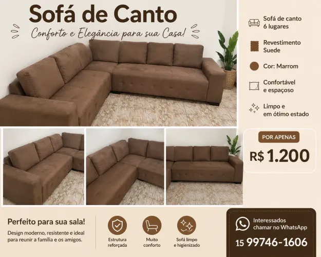 Sofá grande novo