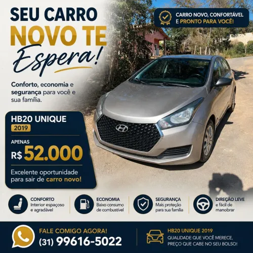 Hyundai HB20 Unique 1.0 Flex 12V Mec. 2019