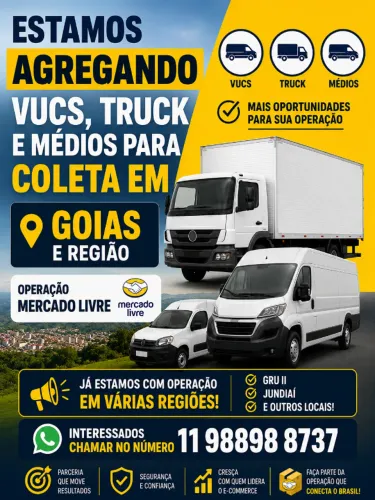ESTAMOS AGREGANDO VEICULOS GRANDES COMO VUC, TRUCK E MEDIOS PARA REGIAO DE GOIAS 
