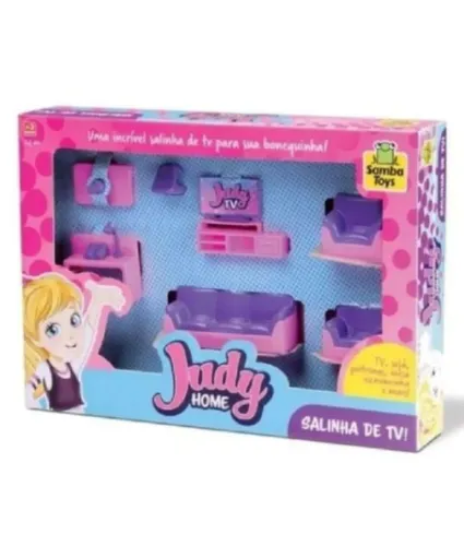 Coleção judy home sala de TV boneca brinquedo infantil
