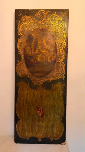 Painel Antigo de Madeira Entalhada 1,65m - Peça de Antiquário