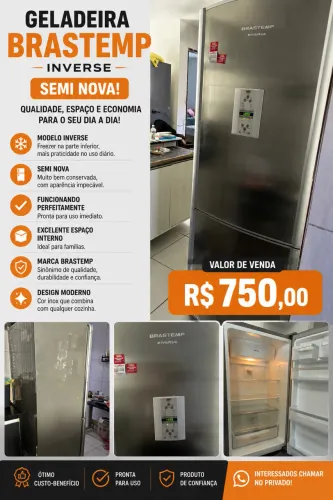 Geladeira inverte Brastemp semi nova