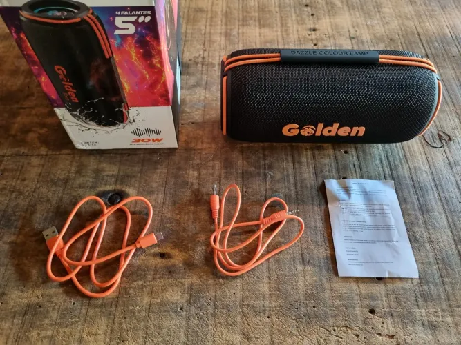 Caixa de Som Portátil, Golden Pro XBASS GP-272, 30W, 4 Falantes de 5"