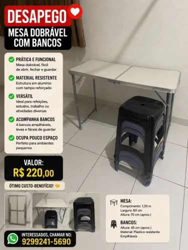 Mesa dobrável