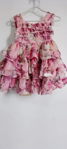 IBRECHÓ - VESTIDO PÉROLA CRIANÇA ROSA 6 MESES