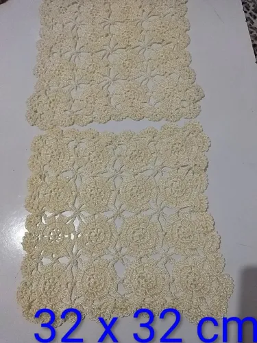 Jogo crochê creme