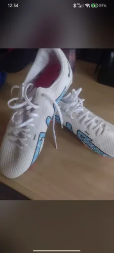 Chuteira Nike Air Zoom Branca/Azul - Usada 2x - Excelente Estado