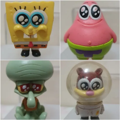Coleção Bobs Toy Arts Bob Esponja com 4 personagens