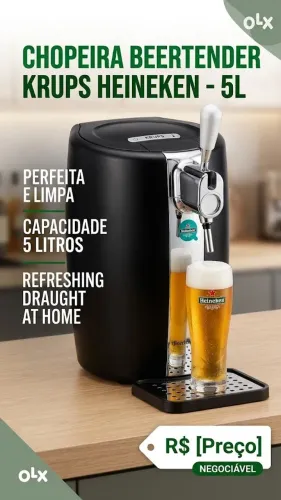 Chopeira Beertender Krups Heineken 5L Preta