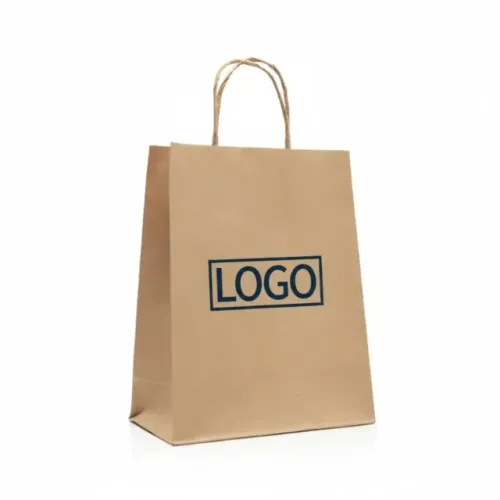 Sacola Kraft 24X14X32 com Alça 90Gr Personalizada 50 Unidades