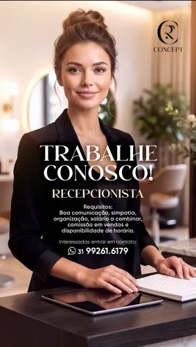 Vaga de recepcionista e vendedora