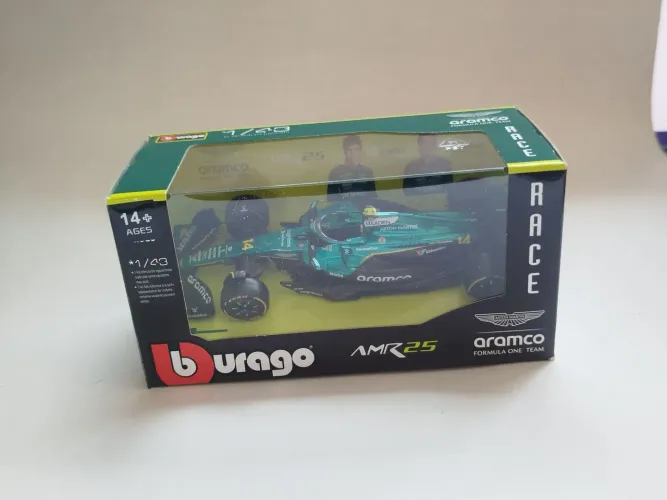 Miniatura Formula 1 - Aston Martin AMR25 - Fernando Alonso - Bburago - 1/43