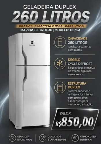 Geladeira eletrolux 260 litros