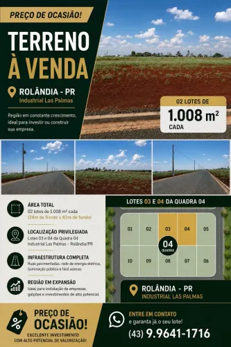Oportunidade - Dois lotes juntos no Industrial Las Palmas