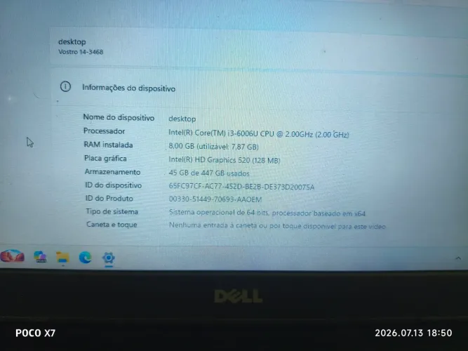 Notebook Dell 3468