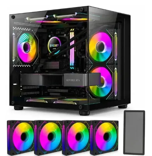 Gabinete Gamer Hayom GB1796 Aquário + 4 Fans | Novo Lacrado