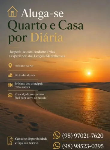 Quarto e casa para alugar Santo Amaro MA