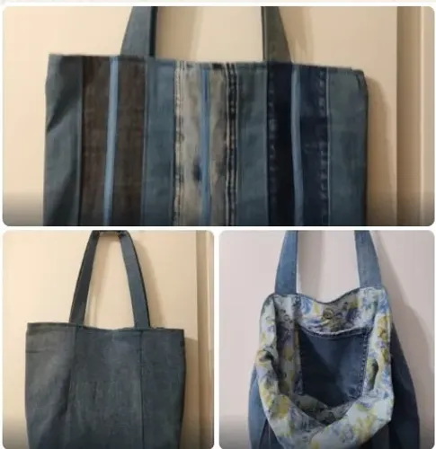 Bolsa Jeans Artesanal modelo único Cod 043