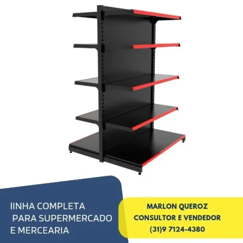 Gondola de Aço Preta Central Nova