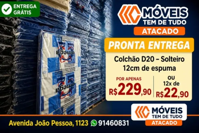SUPER PROMOÇÃO !! COLCHÃO SOLTEIRO A PREÇO DE FABRICA 239,90 ENTREGA GRATIS !! SÓ HOJE !!!