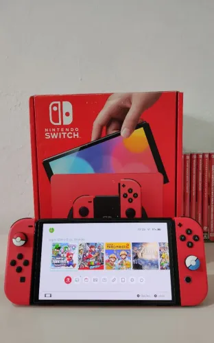 Nintendo Switch OLED Desbloqueiado ( Edição limitada Mario Red Editon) 