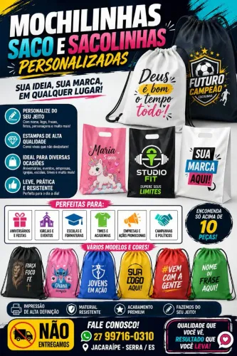 Mochilinhas personalizadas