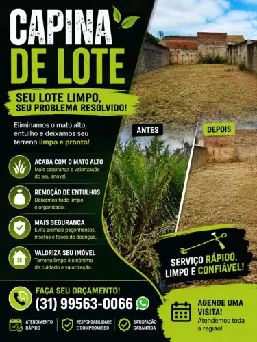 Capina e Limpeza de Lote | Mato Alto, Entulho e Terreno Abandonado