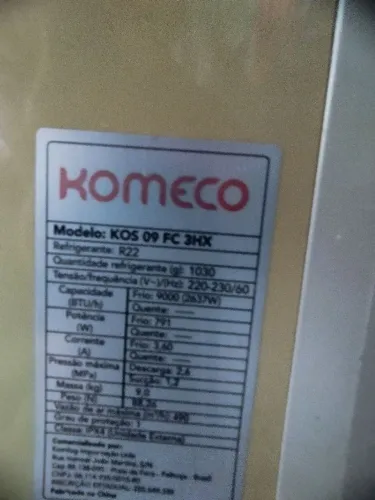 CONDICIONADO KOMECO 9.000 BTUs - 220V