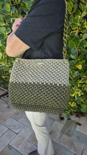 Bolsas artesanais fio de malha - novas