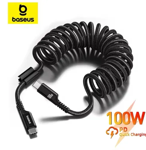 Cabo espiral BASEUS ORIGINAL USB-C para USB-C. Novo, lacrado.