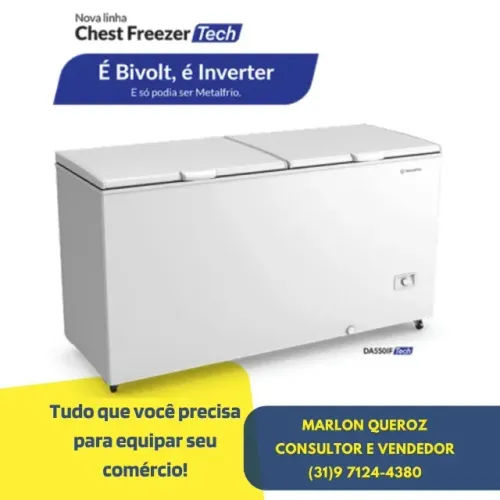 Freezer Horizontal Metalfrio 2 Tampas Novo