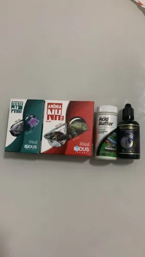 Kit tratamento e testes para aquário 