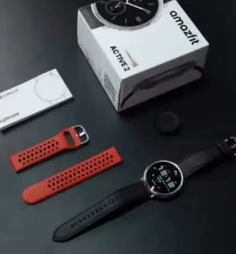 Amazfit Active 2 Premium com vidro de safira e Pulseira extra de couro 