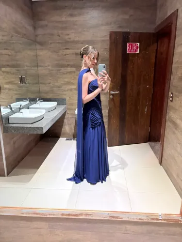 Vestido de festa (azul marinho) tam 36