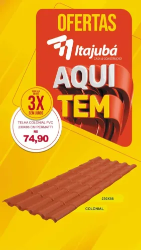 TELHA COLONIAL PVC 230X86 CM PERMATTI