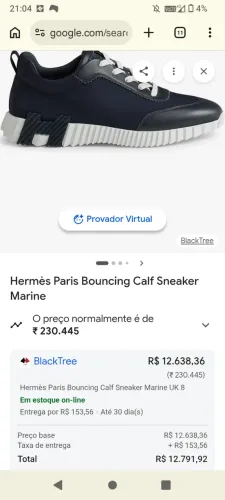 Tênis hermes Paris original novo vendo *zap 4 mil aceito troca