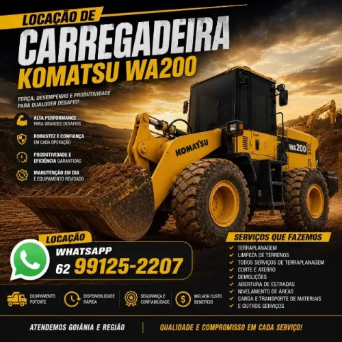 LOCAÇÃO ,PÁ CARREGADEIRA R$ 00,00
