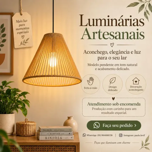 Luminária para decoração- modelo cone minimalista 