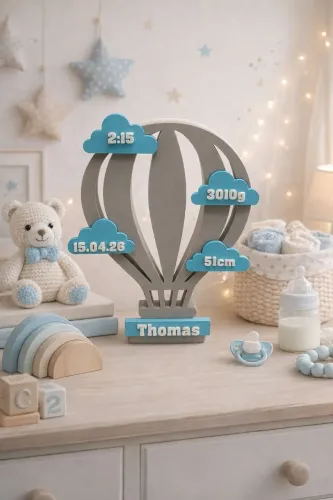 Decoração Dados do Bebê - Balão 3D