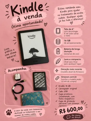 kindle 16 GB (11? geração) - seminovo