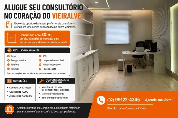 Consult´rio para qualquer especialidade médica em Nossa Senhora das Graças - Manaus - AM