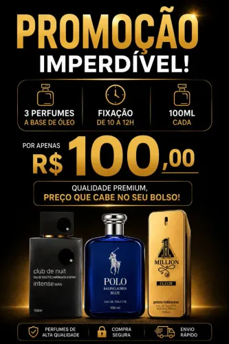 3 perfumes por 100 reais