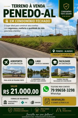 Vendo terreno em Penedo Alagoas