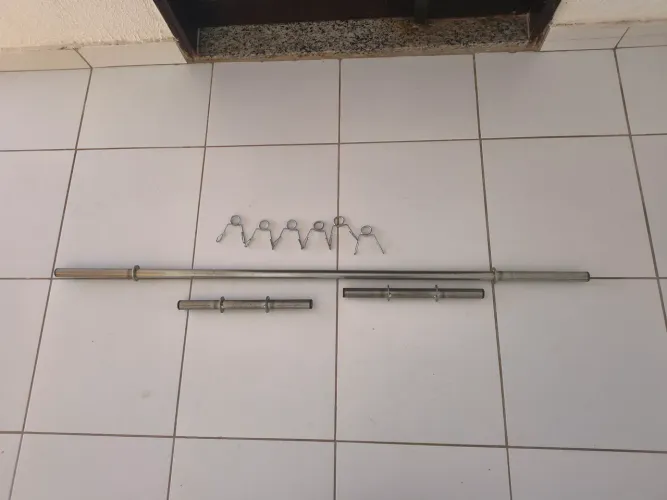 Kit Barras Fitness Tubo Oca - 1 Barra 1,60m + 2 de 40cm