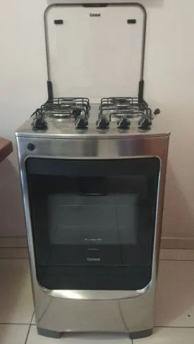 Fogão Inox Consul 4 bocas Piso para gás encanado