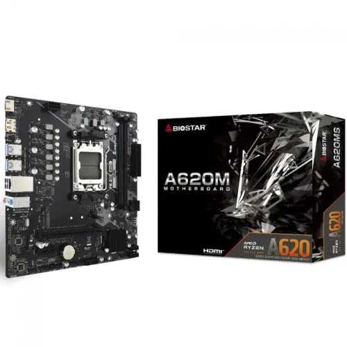 Placa Mãe Biostar A620MS ,AMD AM5, DDR5 Nova