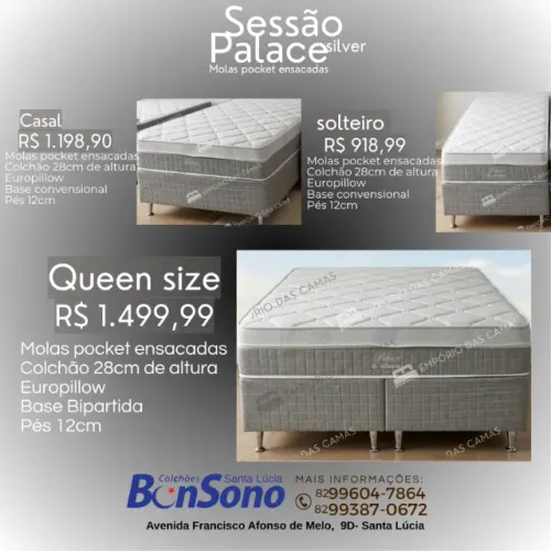 Cama casal , solteiro e queen size molas pocket ensacadas pronta entrega Base e colchao