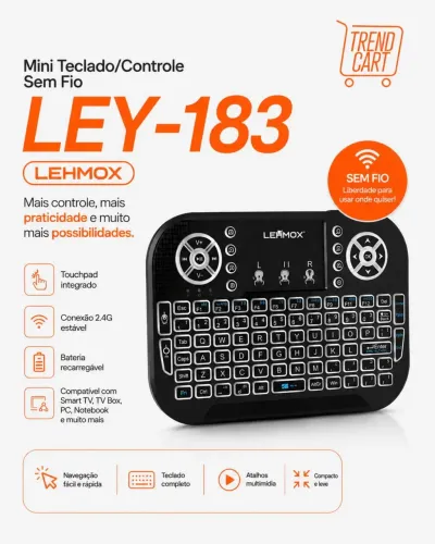 Mini Teclado/Controle Sem Fio LEY-183 Lehmox