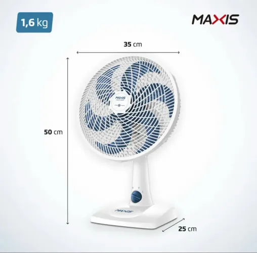 Ventilador Maxis V-30-mx-w Pás Azulado Diâm 30 Cm Pç de mostruário excel estado