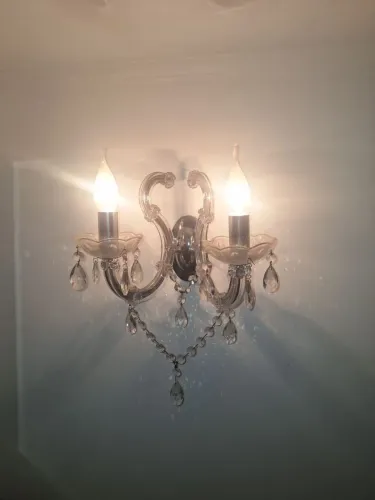 Arandela de vidro candelabro com dois braços estilo clássico